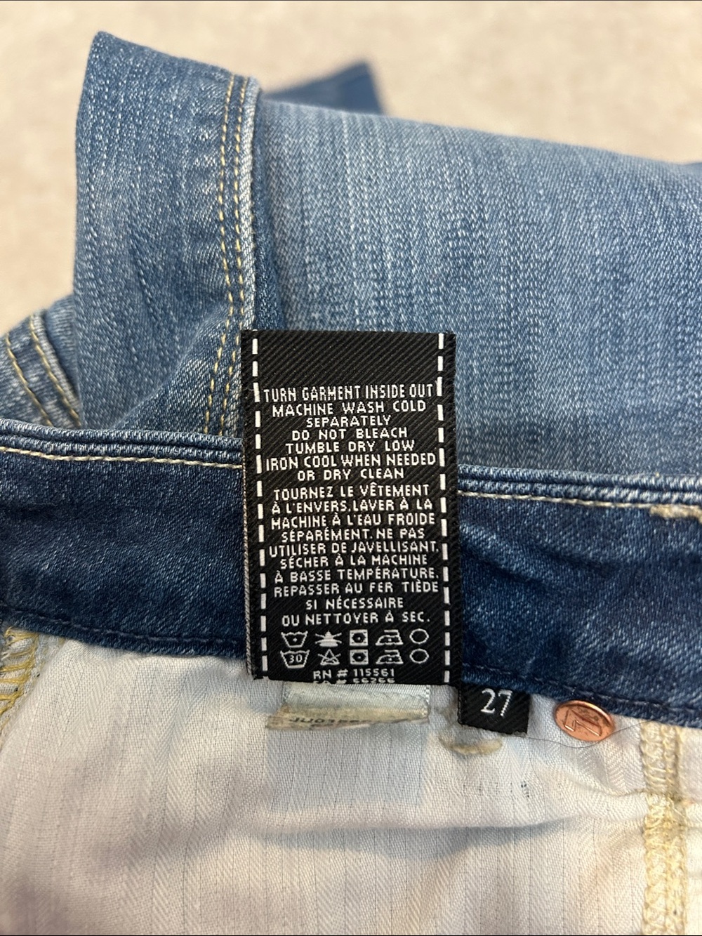 7 For All Mankind Dark Blue Flared Women’s Jeans - Picture 8 of 10